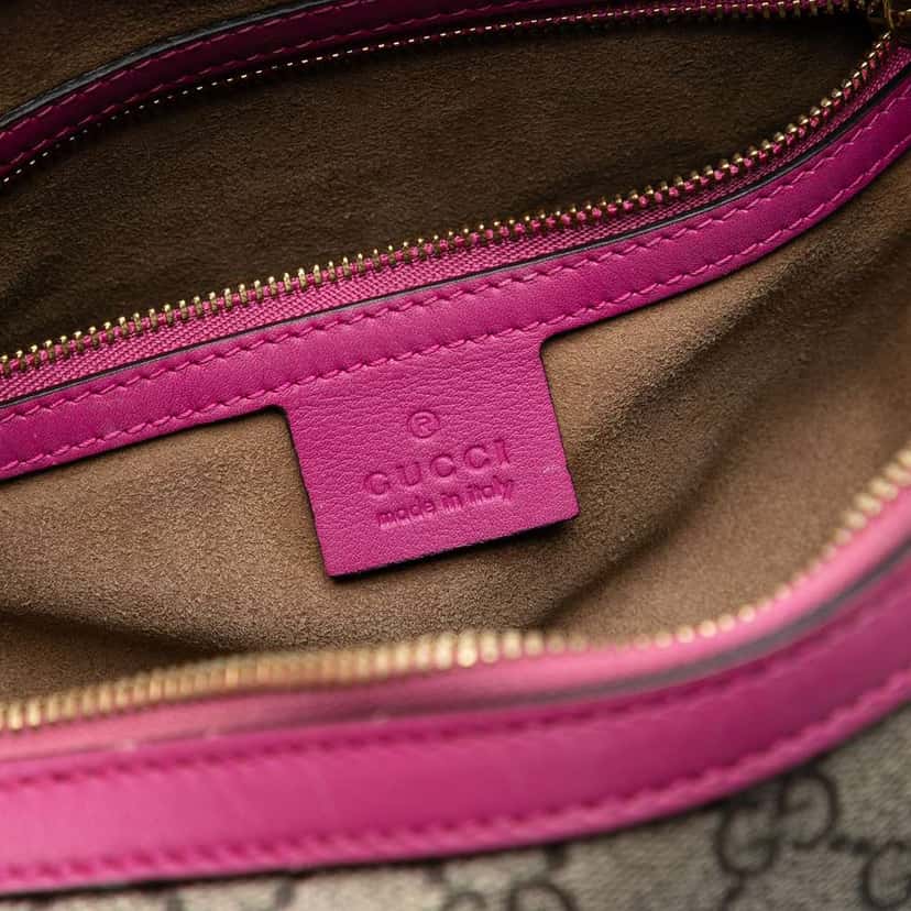 Gucci Small GG Supreme Satchel Brown Canvas Good condition - Box View