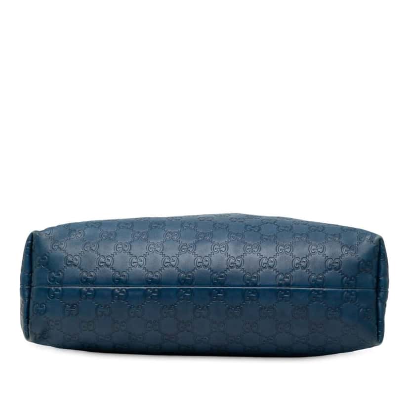 Gucci Medium Guccissima Icon Bit Satchel Blue Leather Good condition - Inside View