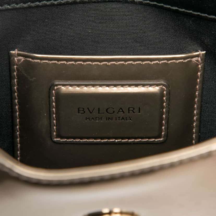 Bvlgari Small Patent Serpenti Forever Crossbody Gold Leather Good condition - Box View