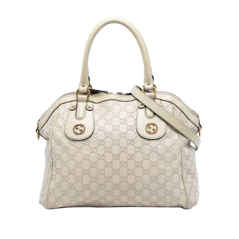 Gucci Medium Guccissima Scarlett Satchel Brown Leather Very good condition - Front View