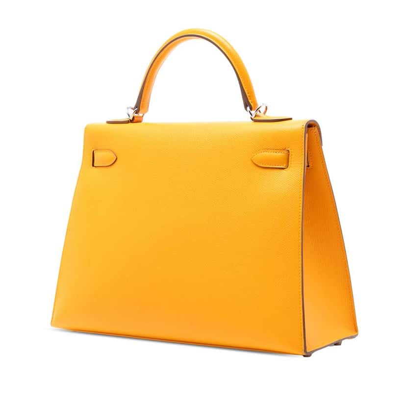 Hermès Epsom Kelly II Sellier 32 Yellow Leather Good condition - Back View