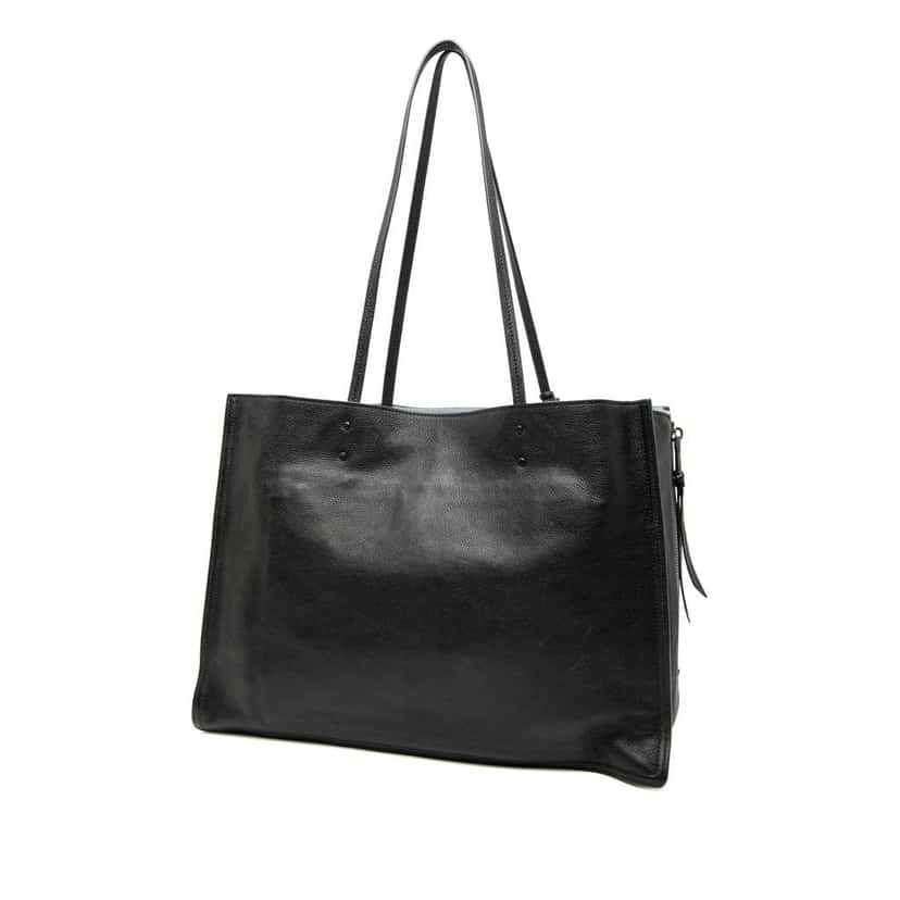 Prada Glace Calf Etiquette Tote Black Leather Good condition - Back View