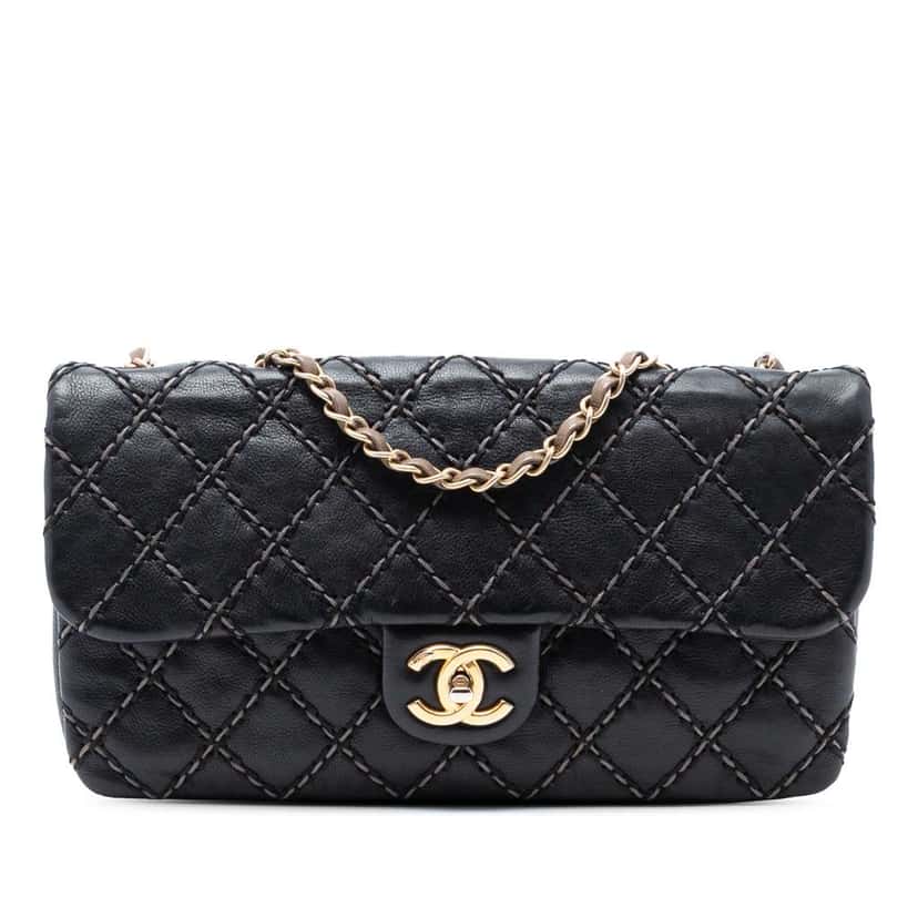 Chanel Paris Dallas Quilted Calfskin Chic Stitch Flap Black Leather Good condition - Front View
