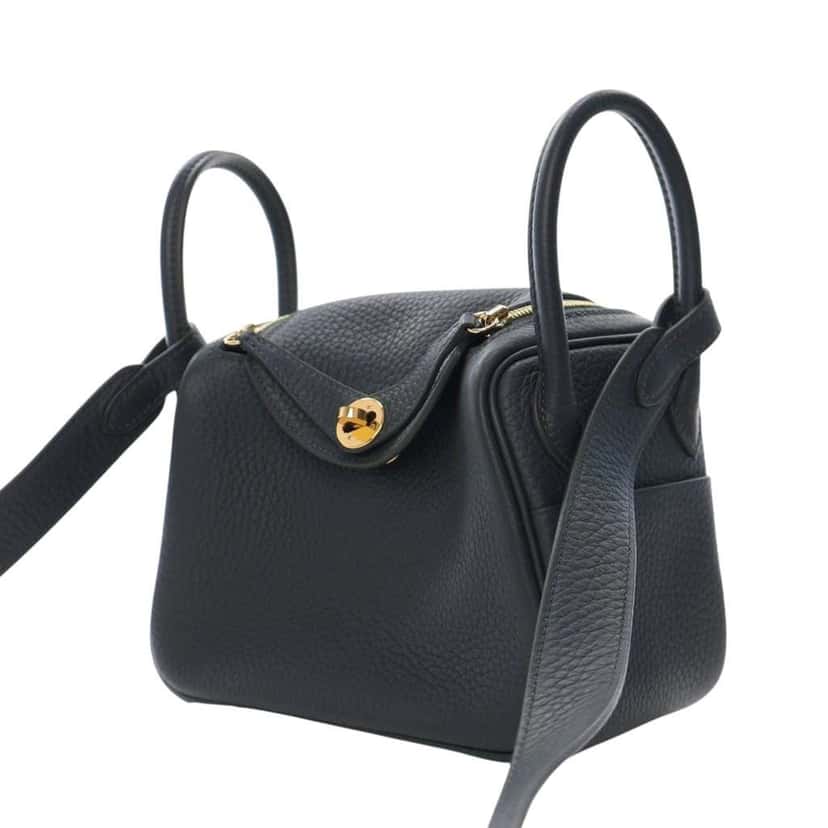 Hermès Mini Clemence Lindy 20 Green Leather Good condition - Inside View