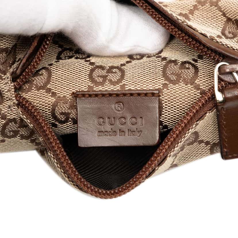 Gucci GG Canvas Double Pocket Belt Bag Brown Canvas Good condition - Box View