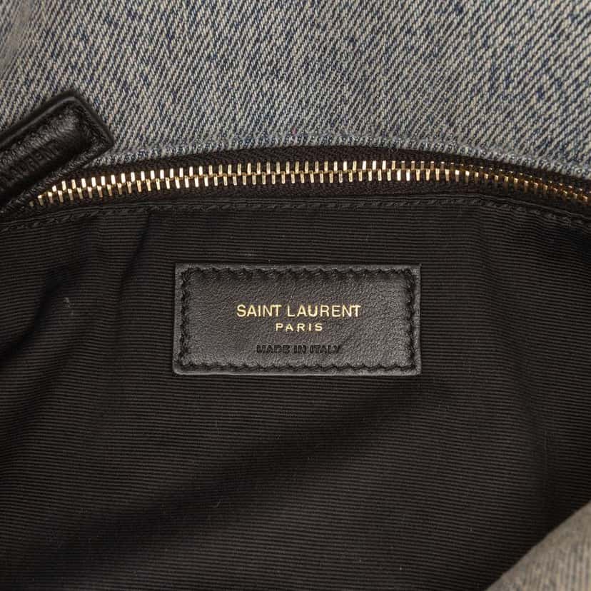 Saint Laurent Small Denim LouLou Puffer Grey Denim Good condition - Box View