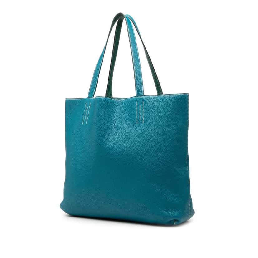 Hermès Clemence Double Sens 45 Blue Leather Very good condition - Back View