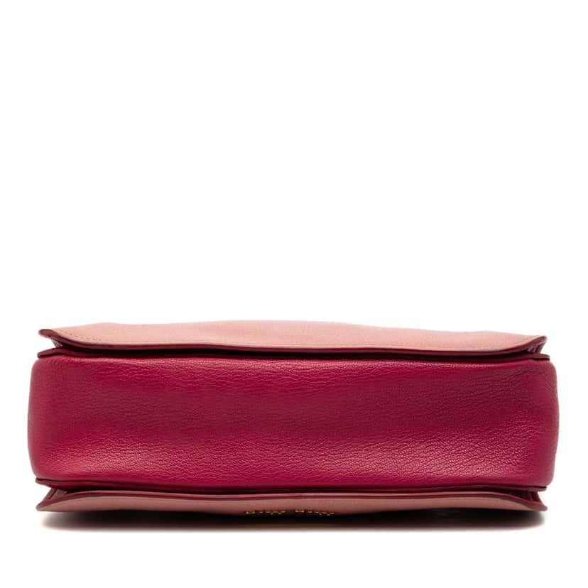 Miu Miu Bicolor Goatskin Madras Satchel Pink Leather Very good condition - Inside View