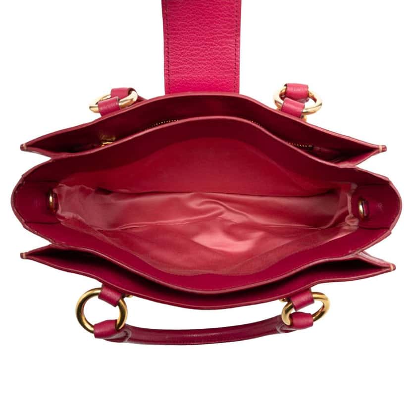 Miu Miu Bicolor Goatskin Madras Satchel Pink Leather Very good condition - Model View