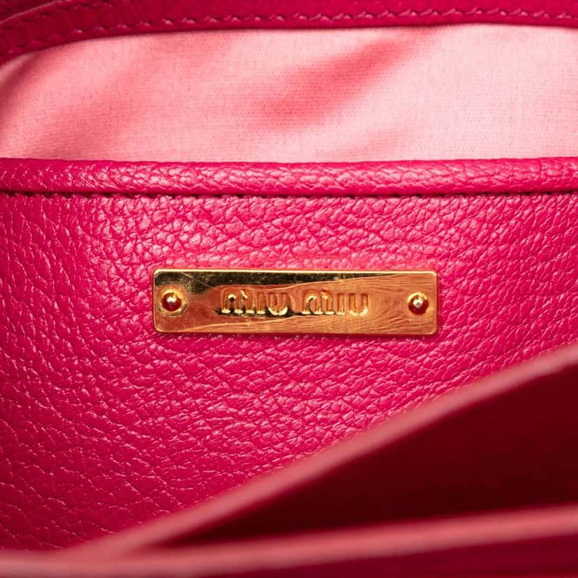 Miu Miu Bicolor Goatskin Madras Satchel Pink Leather Very good condition - Box View