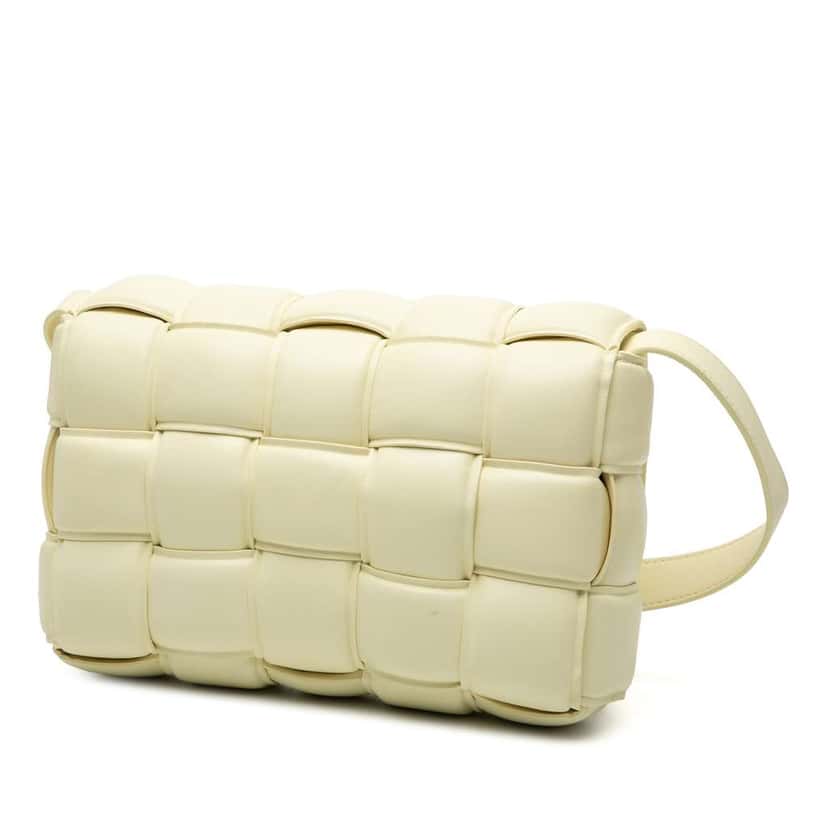 Bottega Veneta Nappa Intrecciato Padded Cassette Crossbody Yellow Leather Very good condition - Back View