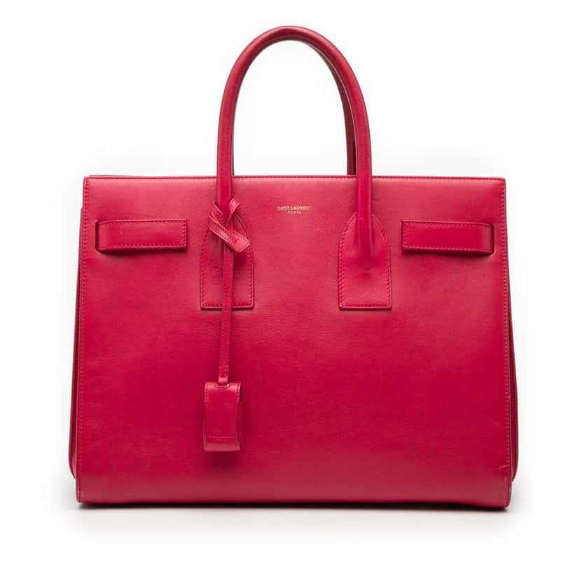 Saint Laurent Small Leather Sac De Jour Satchel Pink Leather Good condition - Front View