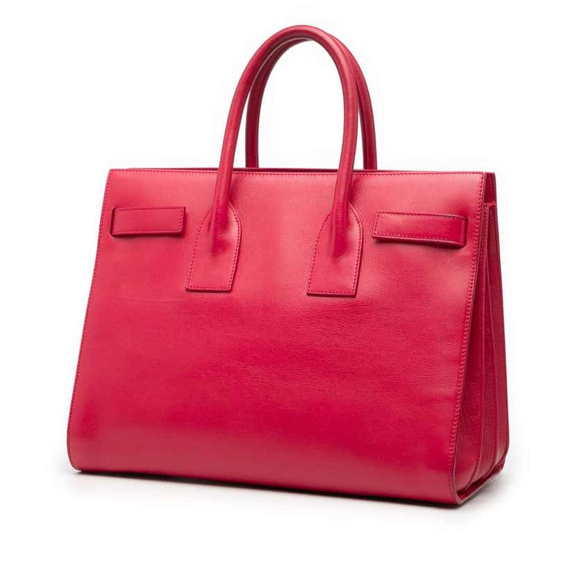 Saint Laurent Small Leather Sac De Jour Satchel Pink Leather Good condition - Back View