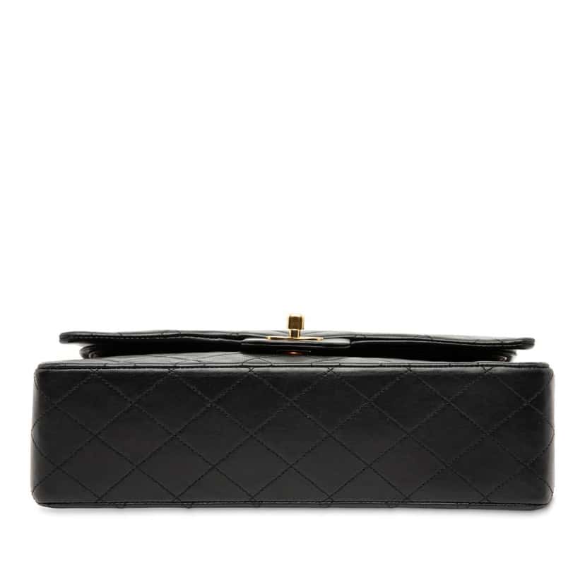 Chanel Medium Classic Lambskin Double Flap Black Leather Good condition - Inside View