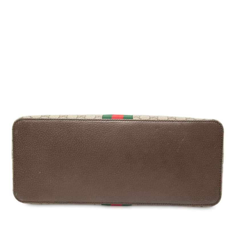 Gucci Medium GG Supreme Ophidia Web Satchel Brown Canvas Good condition - Inside View