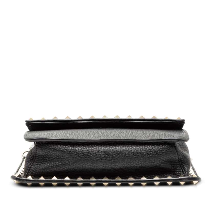 Valentino Small Grained Calfskin Rockstud Crossbody Black Leather Good condition - Inside View