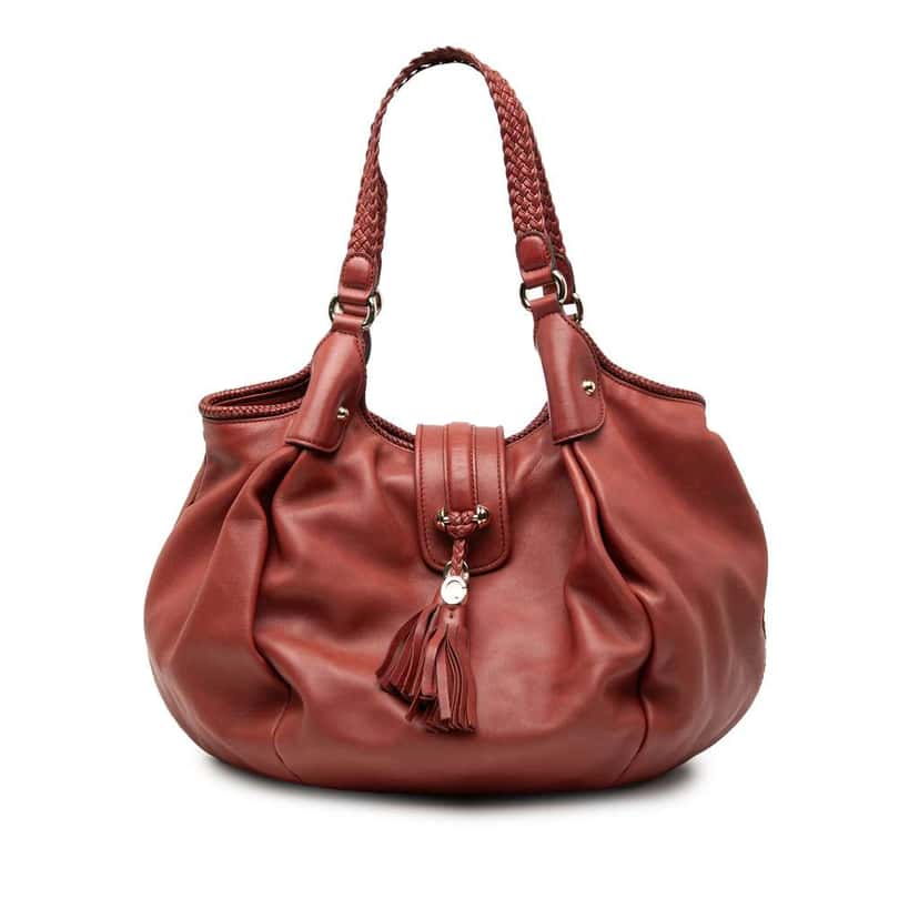 Gucci Leather Marrakech Hobo Bag Red Leather Good condition - Front View