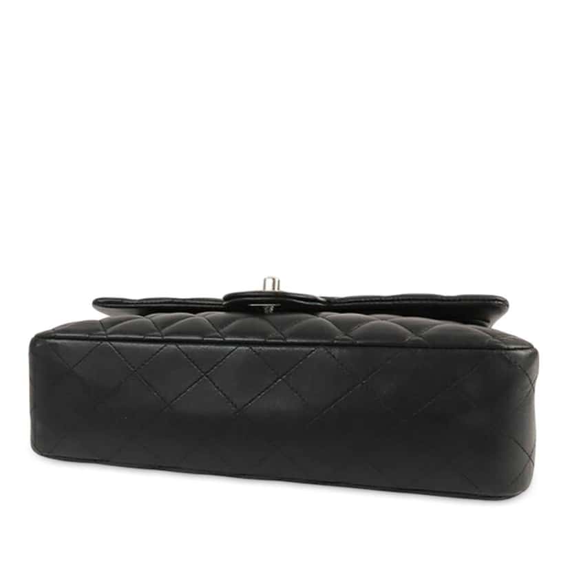 Chanel Medium Classic Lambskin Double Flap Black Leather Good condition - Inside View