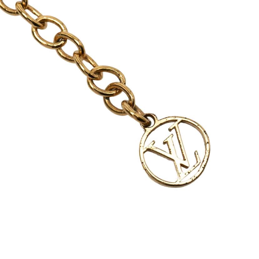 Louis Vuitton Gold Plated Essential V Necklace Gold Metal Very good condition - Back View