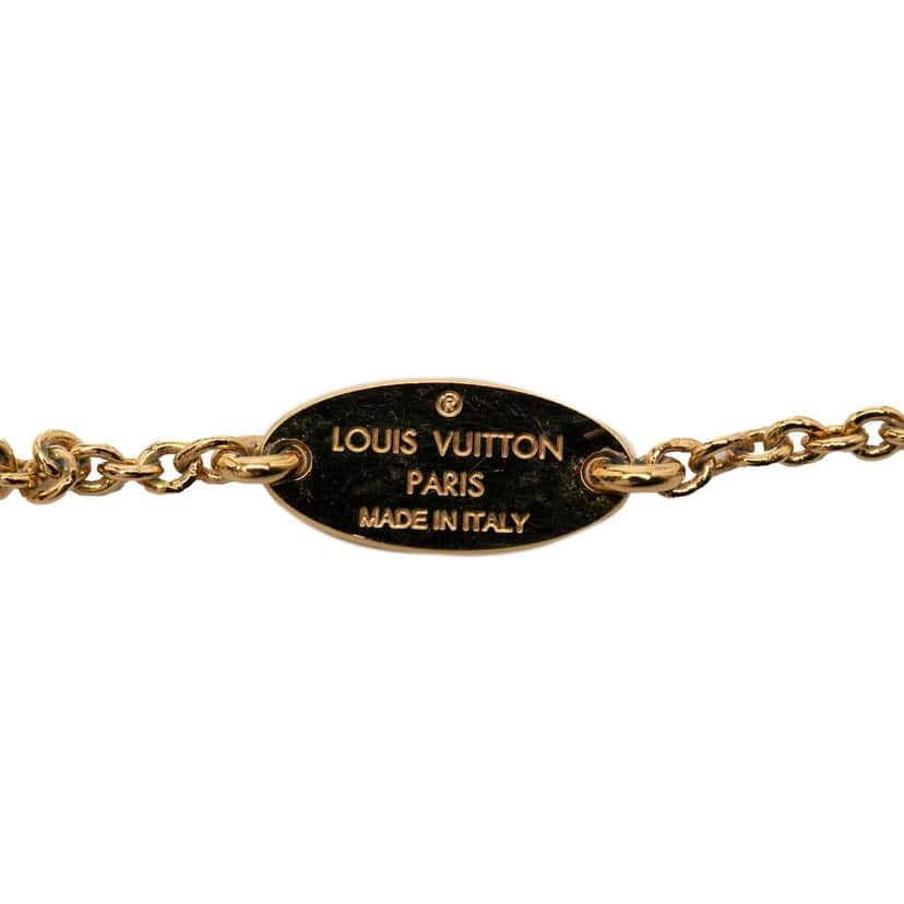 Louis Vuitton Gold Plated Essential V Necklace Gold Metal Very good condition - Inside View