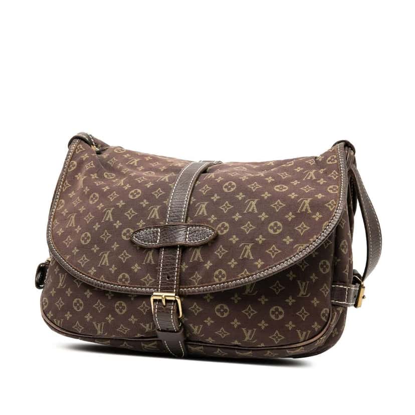 Louis Vuitton Monogram Mini Lin Saumur 30 Brown Canvas Good condition - Back View