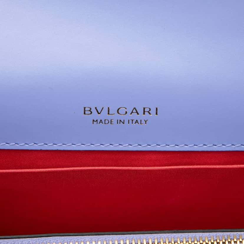 Bvlgari Medium Calfskin Serpenti Forever Shoulder Bag Purple Leather Good condition - Box View