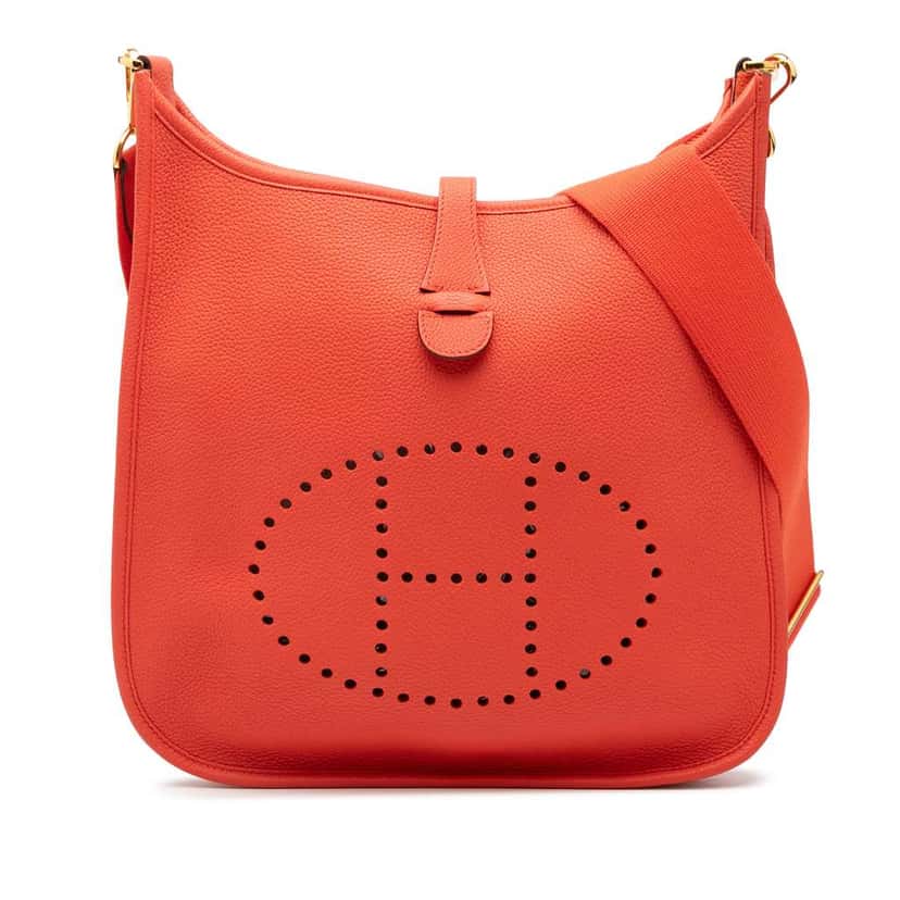 Hermès Clemence Evelyne III 29 Orange Leather Good condition - Front View