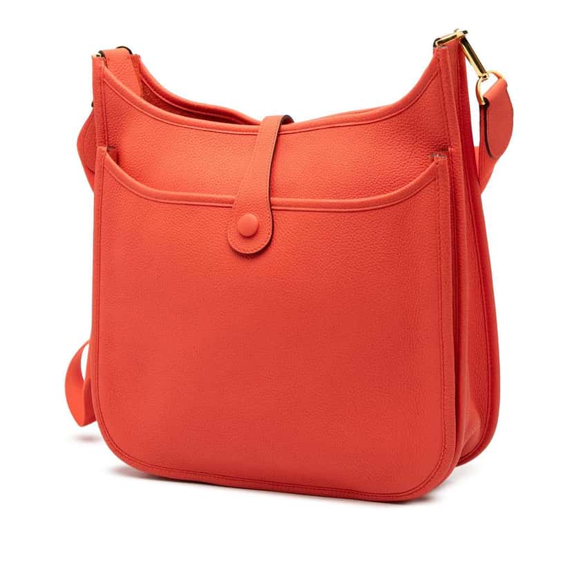 Hermès Clemence Evelyne III 29 Orange Leather Good condition - Back View