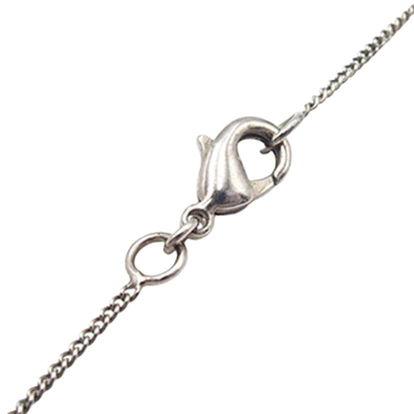 Chanel Silver Plated Rhinestone CC Pendant Necklace Silver Metal Good condition - Box View
