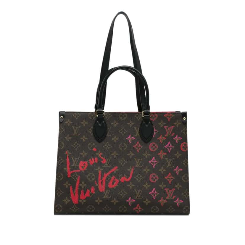 Louis Vuitton Limited Edition Monogram Fall In Love OntheGo Tote MM Brown Canvas Very good condition - Front View