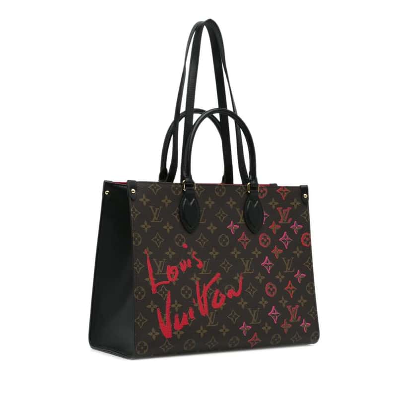 Louis Vuitton Limited Edition Monogram Fall In Love OntheGo Tote MM Brown Canvas Very good condition - Back View