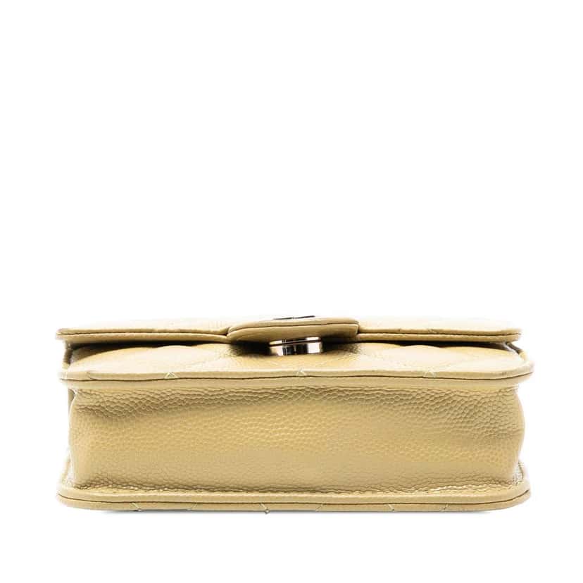 Chanel Classic Caviar Chain Belt Bag Green Leather Good condition - Inside View