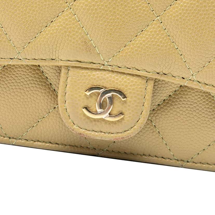 Chanel Classic Caviar Chain Belt Bag Green Leather Good condition - Box View
