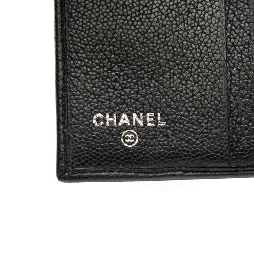 Chanel CC Caviar Bifold Wallet Black Leather Good condition - Box View