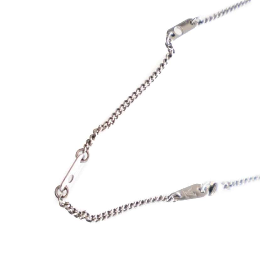 Louis Vuitton Silver Plated Monogram Eclipse Charms Necklace Silver Metal Good condition - Box View