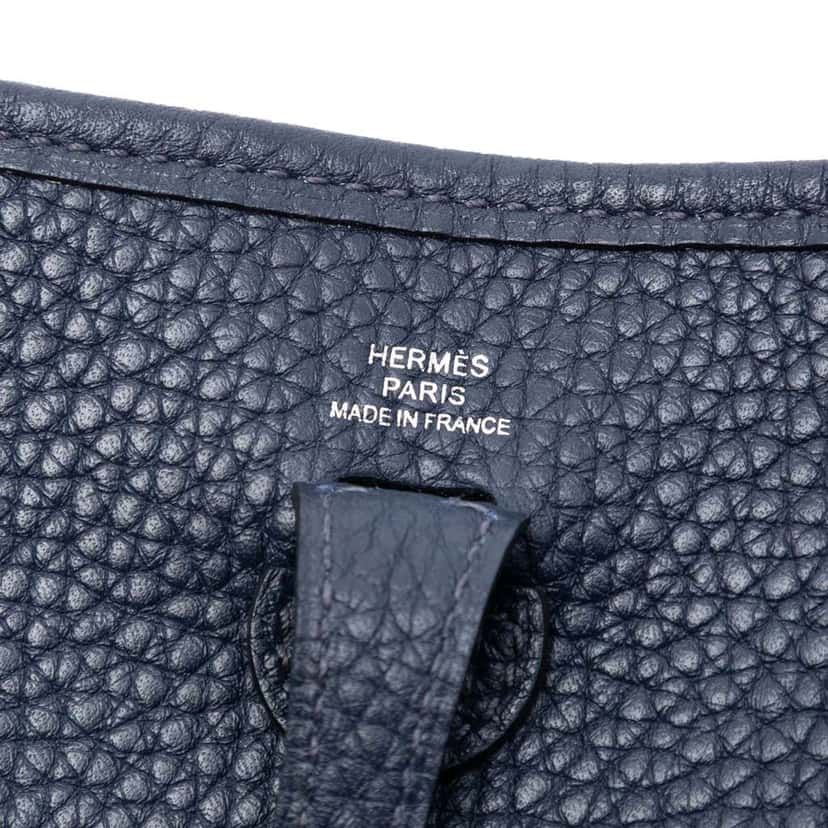 Hermès Clemence Evelyne TPM Blue Leather Good condition - Box View