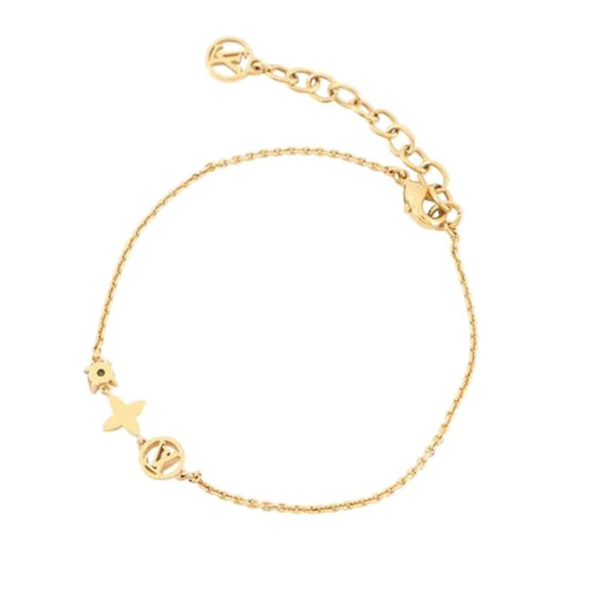 Louis Vuitton Gold Plated Petit Louis Bracelet Gold Metal Good condition - Back View