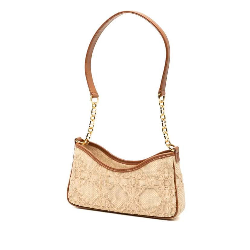 Dior Mini Raffia Macrocannage 30 Montaigne Avenue Hobo Brown Good condition - Back View