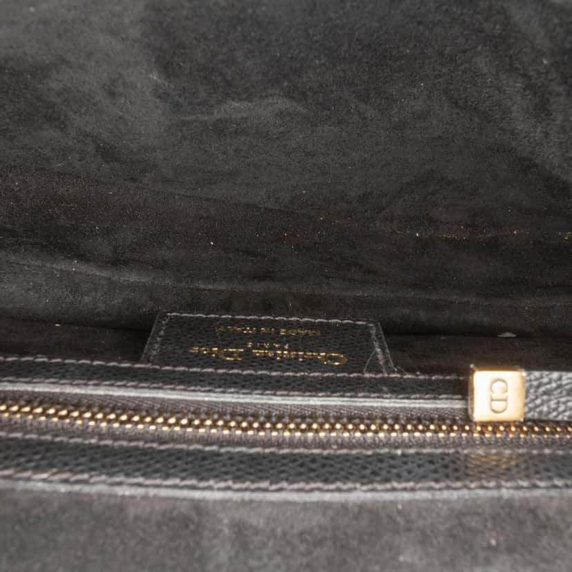 Dior Grained Calfskin Saddle Bag Black Leather Good condition - Model View