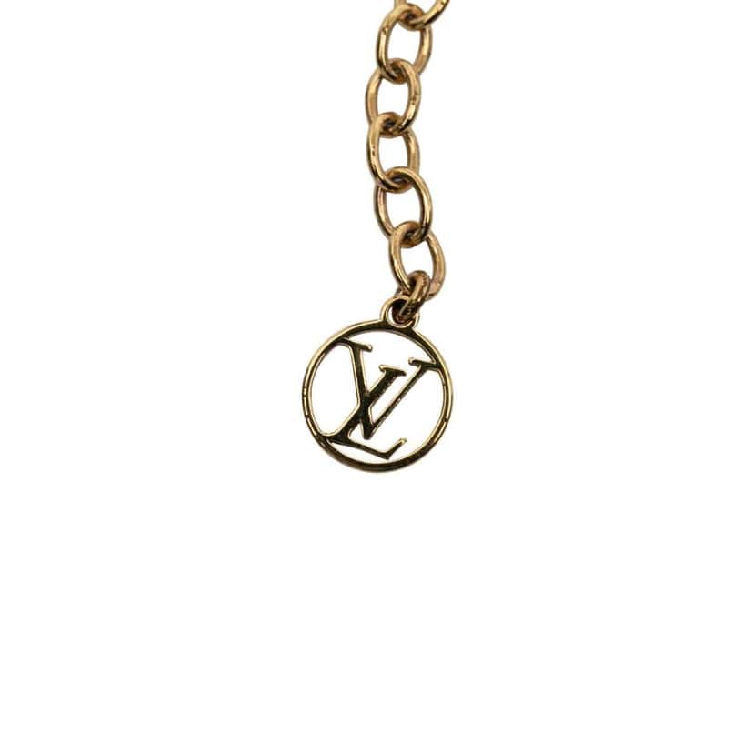 Louis Vuitton Gold Plated Essential V Pendant Necklace Gold Metal Good condition - Inside View