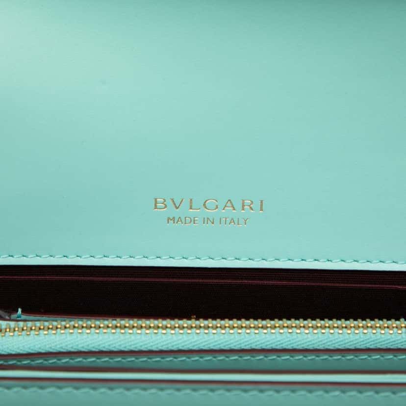 Bvlgari Leather Serpenti Forever Crossbody Blue Leather Good condition - Box View