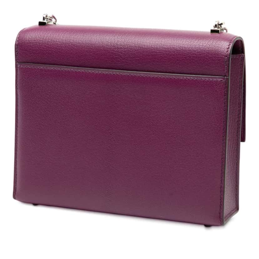 Hermès Mini Chevre Mysore Verrou Chaine Purple Leather Good condition - Back View