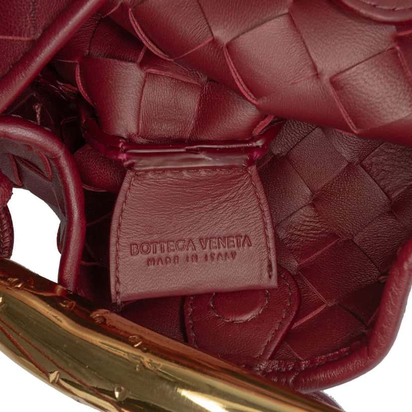 Bottega Veneta Baby Lambskin Intrecciato Sardine Satchel Red Leather Good condition - Box View