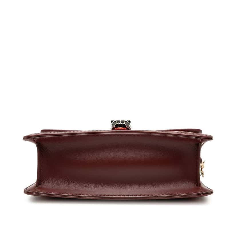 Bvlgari Mini Quilted Calfskin Diamond Blast Serpenti Forever Crossbody Red Leather Good condition - Inside View