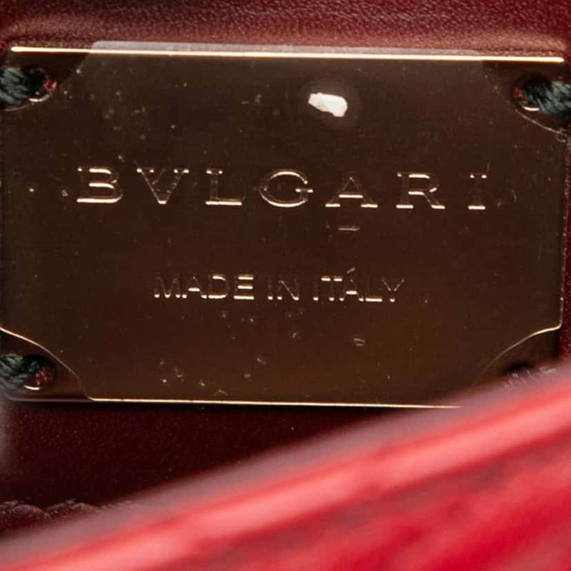 Bvlgari Mini Quilted Calfskin Diamond Blast Serpenti Forever Crossbody Red Leather Good condition - Box View