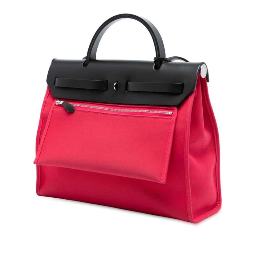 Hermès Toile Herbag Zip 31 Pink Canvas Good condition - Back View