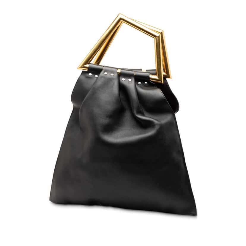 Celine Leather Open Triangle Sac Handbag Black Leather Very good condition - Back View