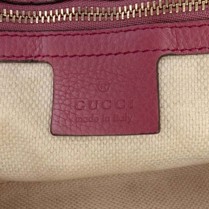 Gucci Medium Leather Soho Chain Flap Crossbody Pink Leather Good condition - Box View