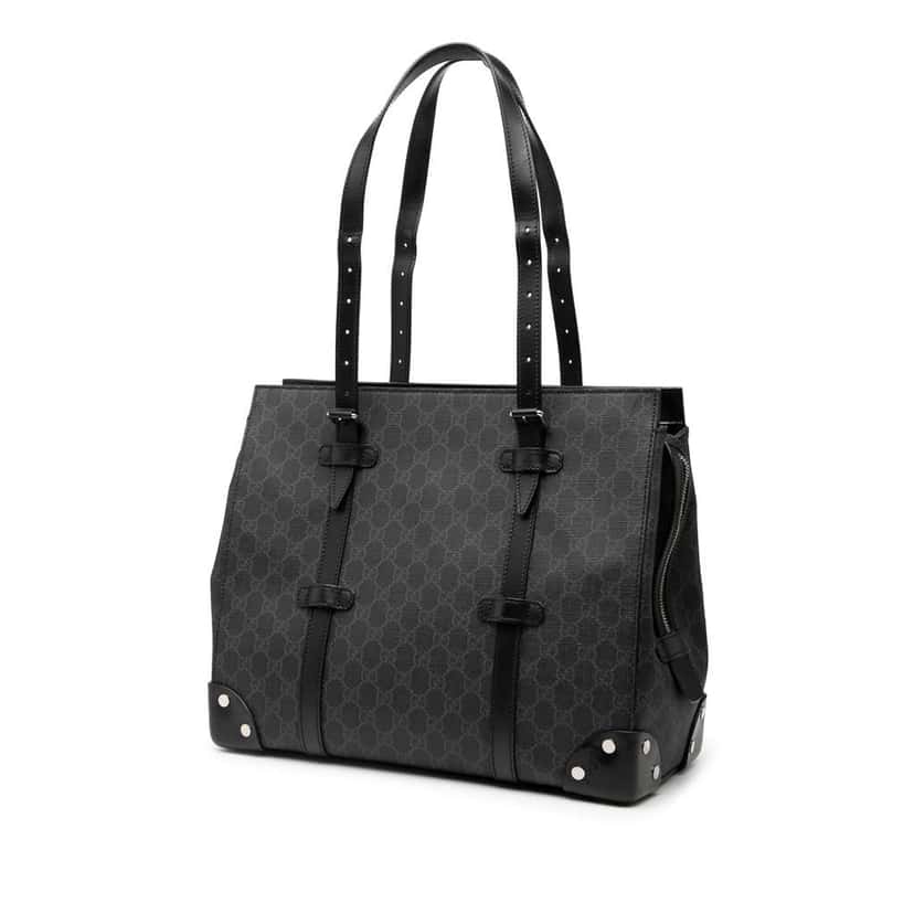 Gucci GG Supreme Tote Black Canvas Good condition - Back View