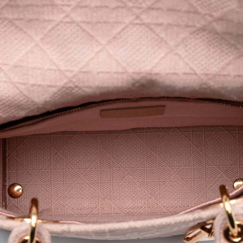 Dior Medium Canvas Cannage Lady D Lite Pink Canvas Good condition - Model View